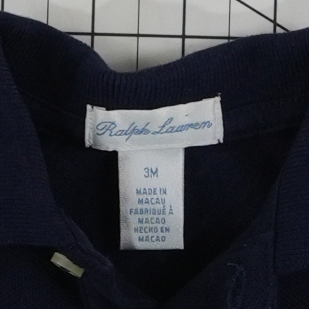 Ralph Lauren Polo Shirt Baby Size 3M Blue Pique Cotton Pony Logo Boys - Picture 5 of 6